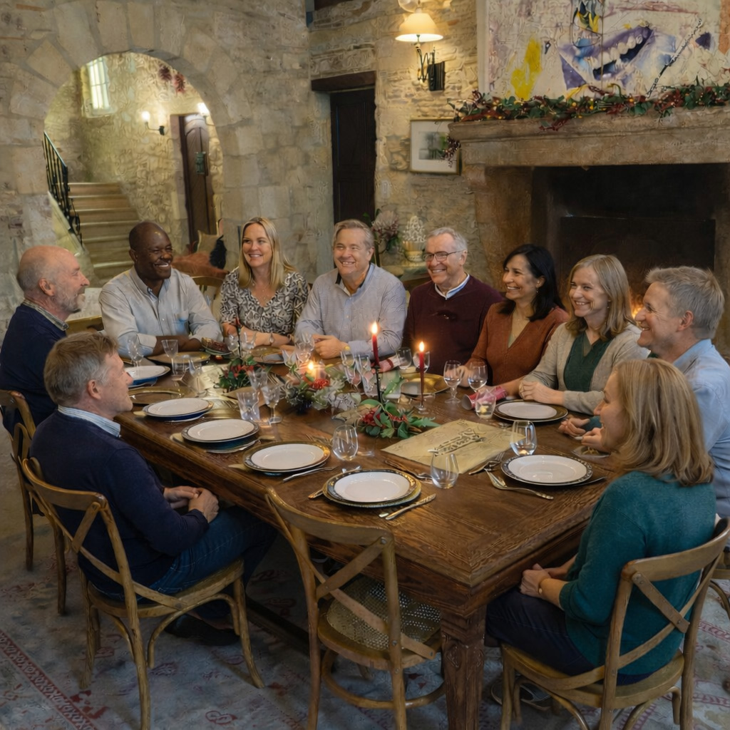 Shared dining experience at Manoir Français